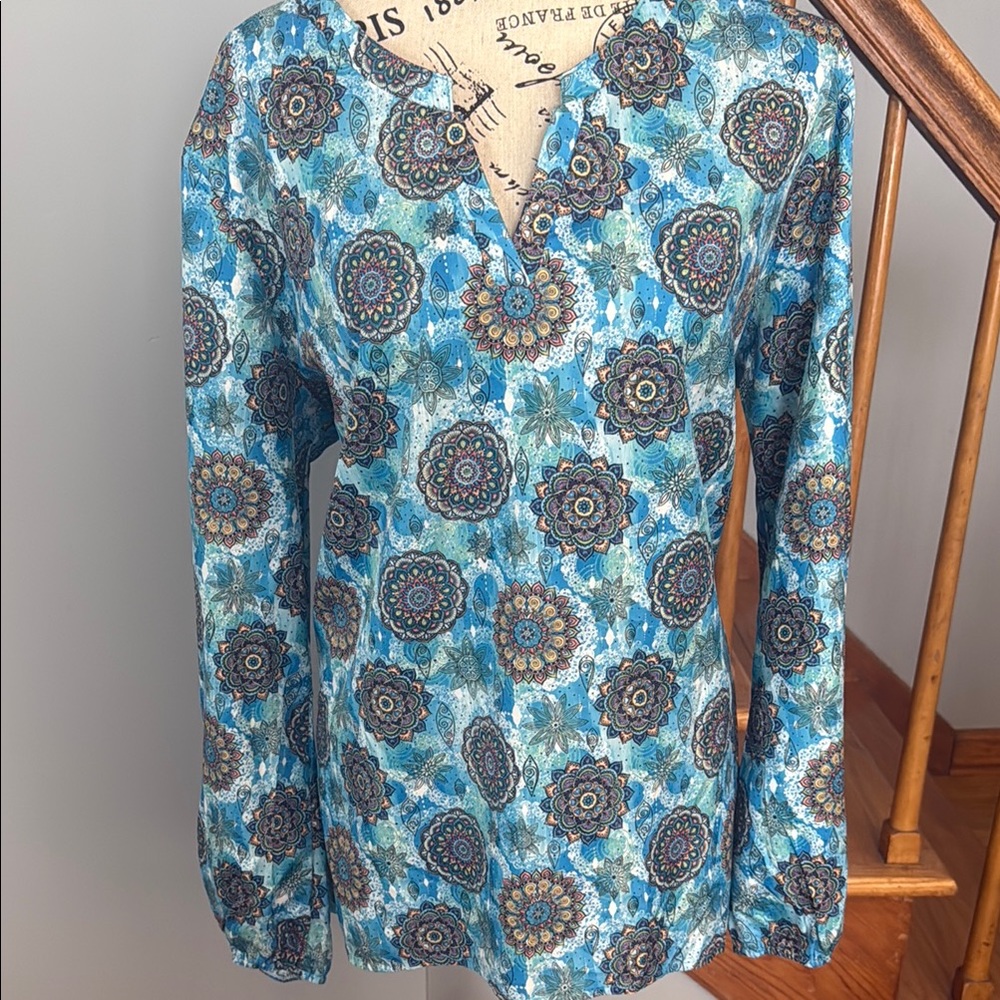 Floral Blue Women's Top